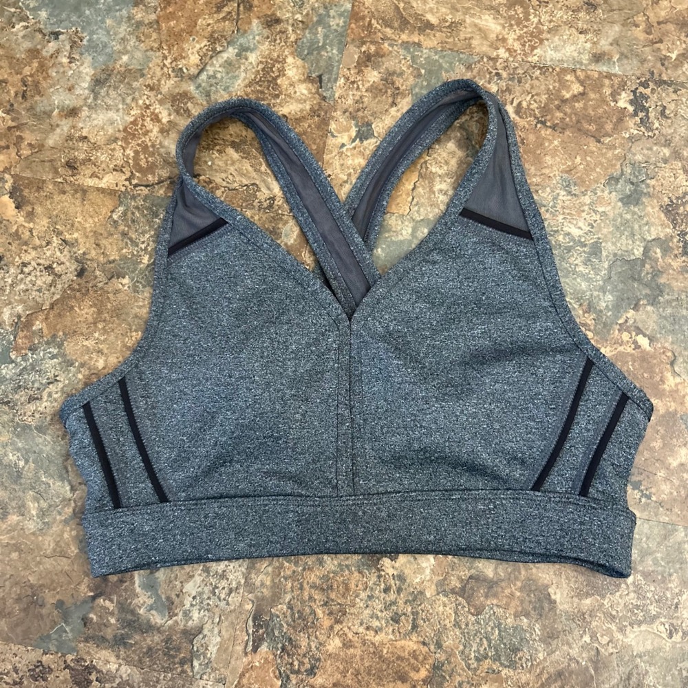 Avia Wireless Crossback Racerback Sports Bra Womens Size Medium (8-10) Gray